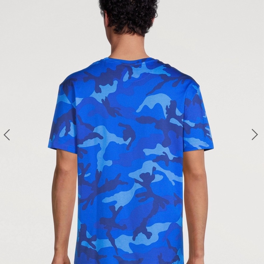 Valentino Blue Camouflage Cotton Logo T-Shirt | Made in Italy | Size L 💙 - Picture 3 of 13